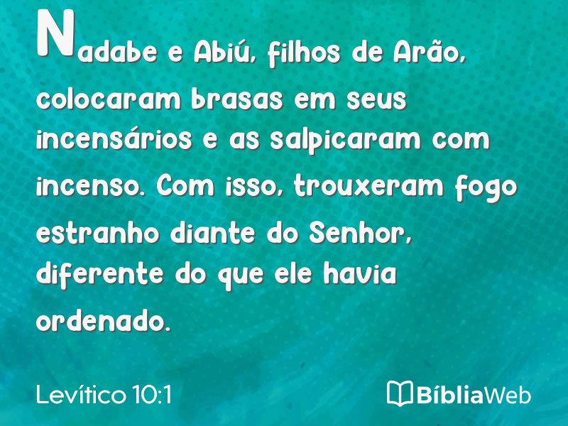 Levítico 10:1 em imagem para compartilhar