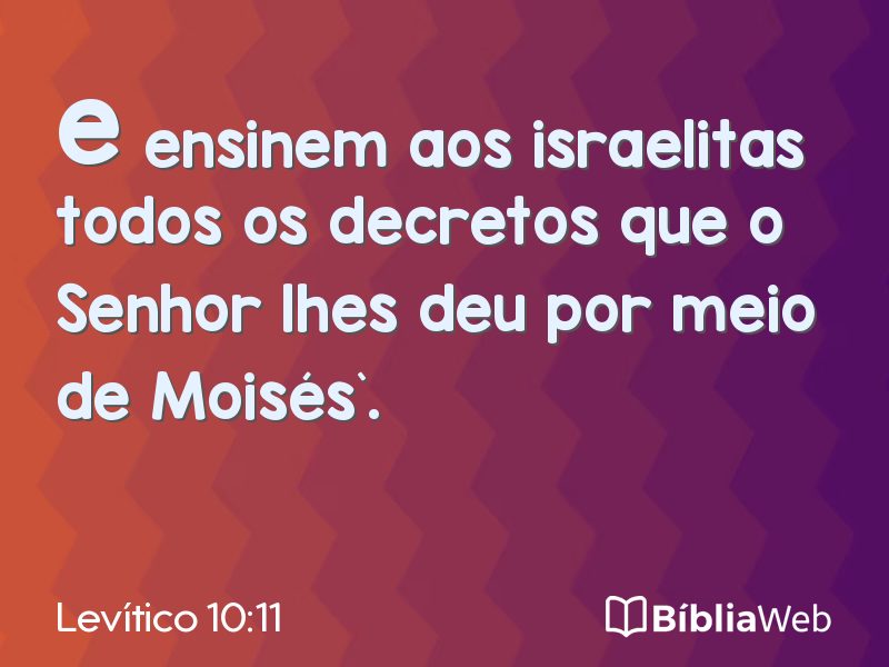 Levítico 10:11 em imagem para compartilhar