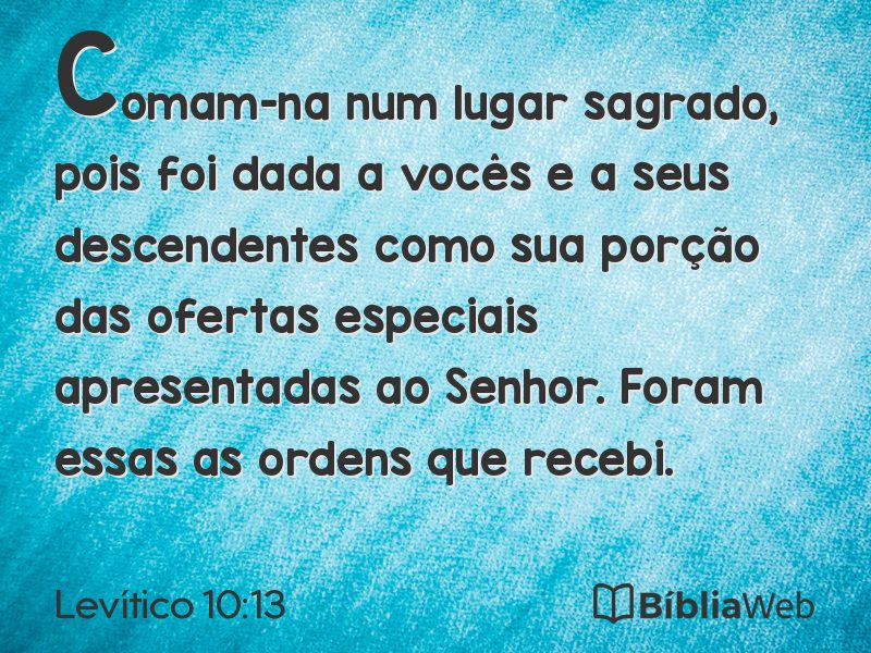 Levítico 10:13 em imagem para compartilhar