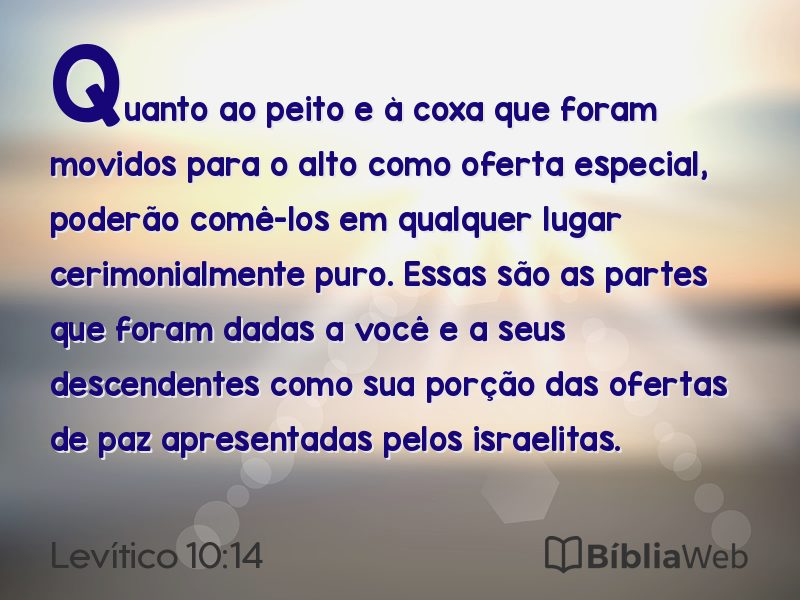 Levítico 10:14 em imagem para compartilhar