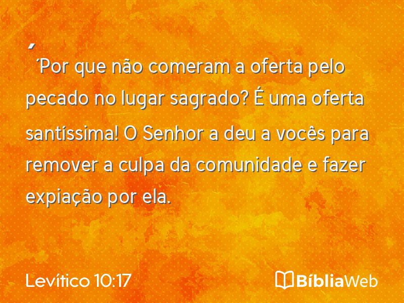 Levítico 10:17 em imagem para compartilhar