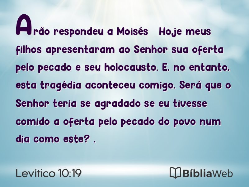 Levítico 10:19 em imagem para compartilhar