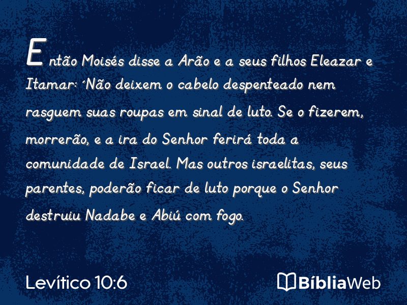 Levítico 10:6 em imagem para compartilhar