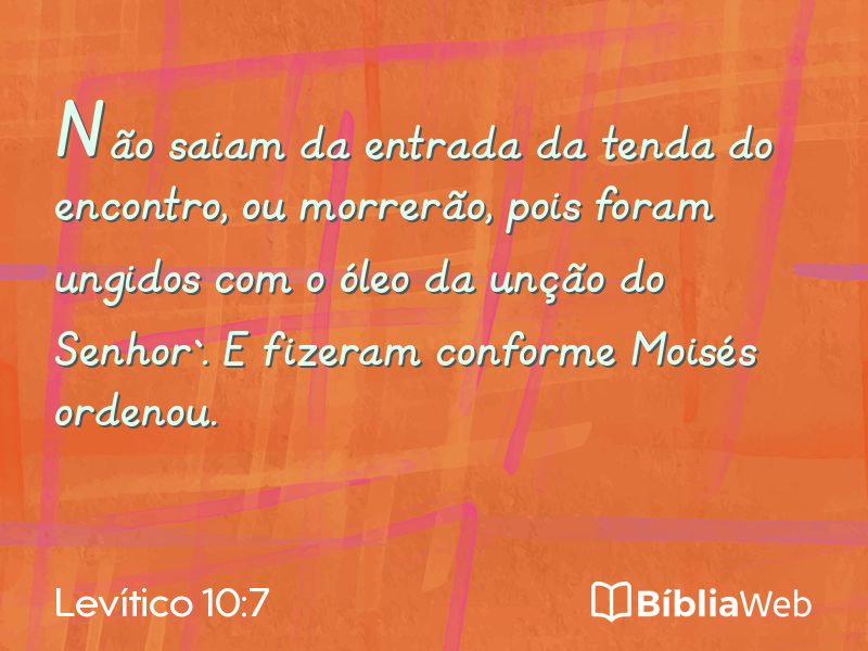 Levítico 10:7 em imagem para compartilhar