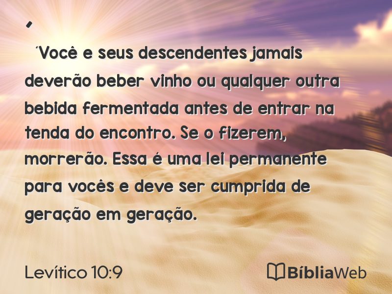 Levítico 10:9 em imagem para compartilhar