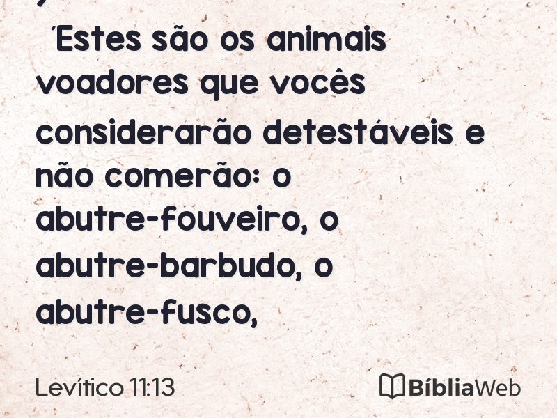 Levítico 11:13 em imagem para compartilhar