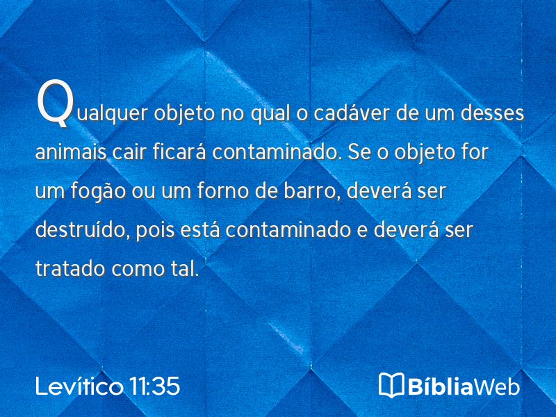 Levítico 11:35 em imagem para compartilhar