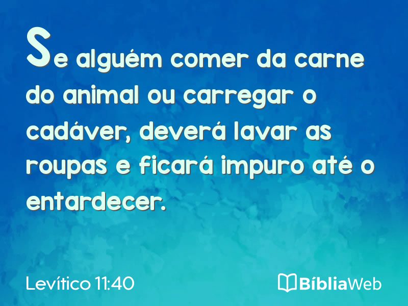 Levítico 11:40 em imagem para compartilhar