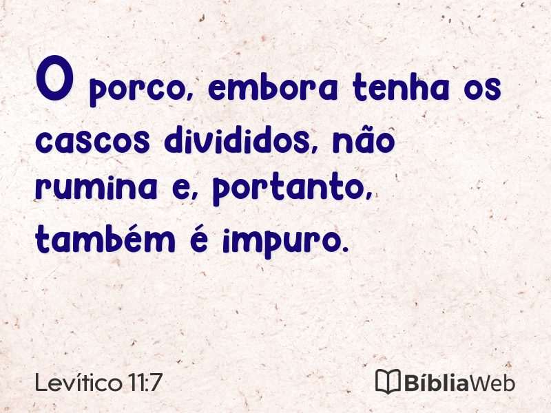 Levítico 11:7 em imagem para compartilhar