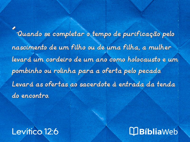 Levítico 12:6 em imagem para compartilhar