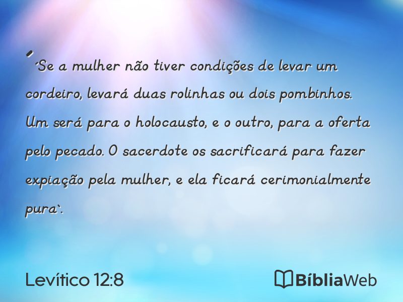 Levítico 12:8 em imagem para compartilhar