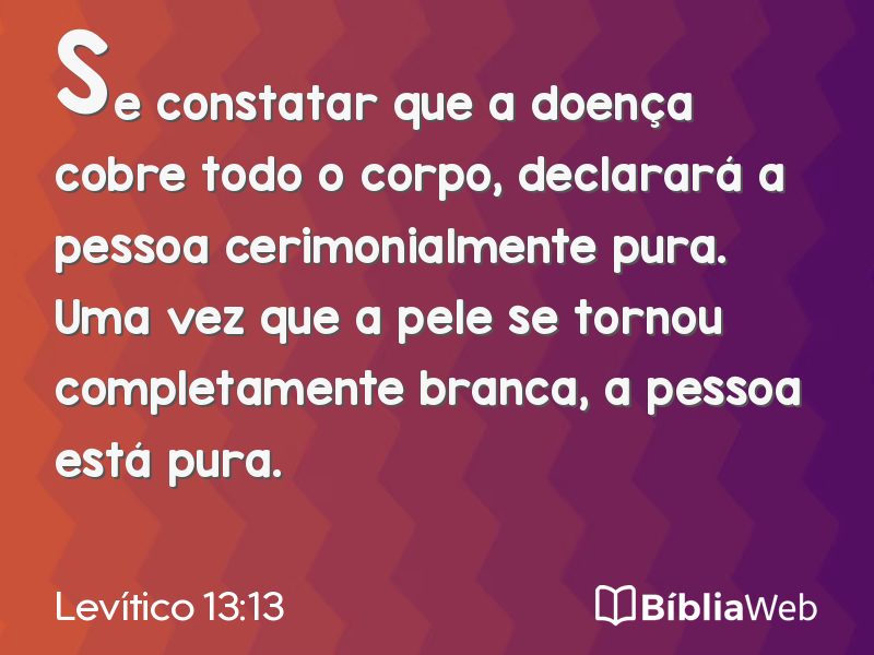 Levítico 13:13 em imagem para compartilhar