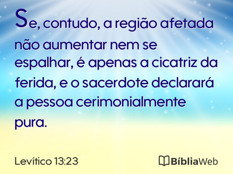 Levítico 13:23 em imagem para compartilhar