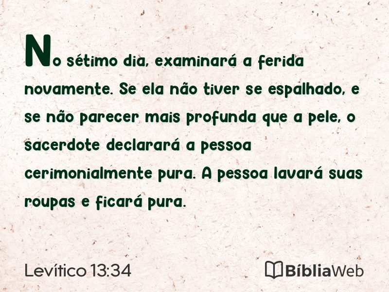 Levítico 13:34 em imagem para compartilhar