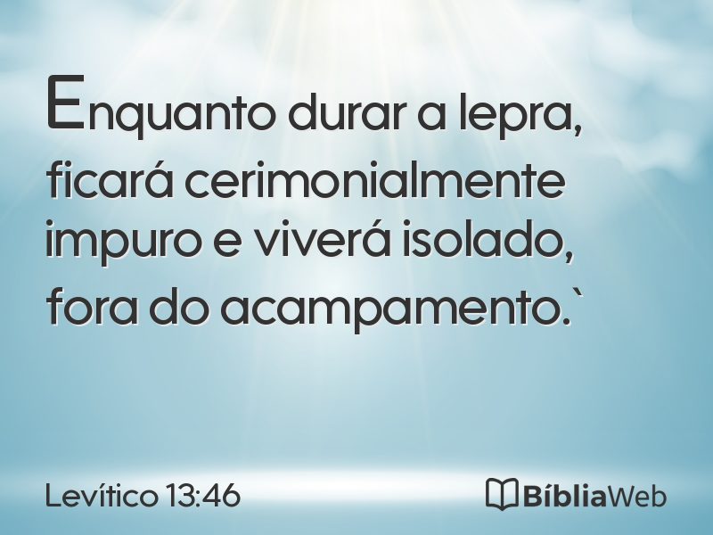Levítico 13:46 em imagem para compartilhar