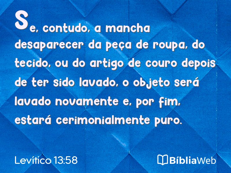 Levítico 13:58 em imagem para compartilhar