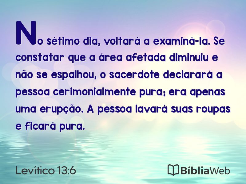 Levítico 13:6 em imagem para compartilhar