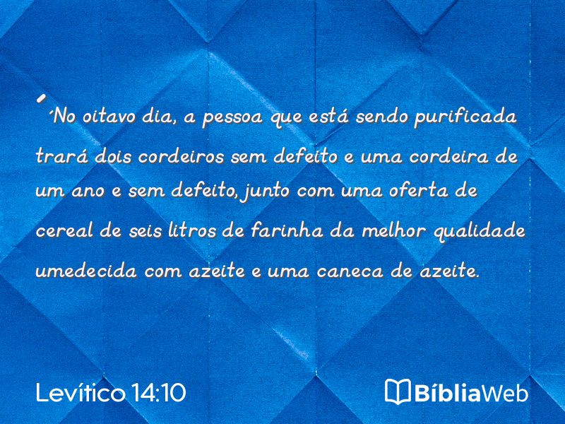Levítico 14:10 em imagem para compartilhar