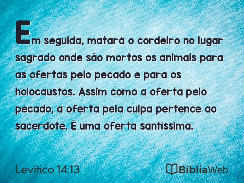 Levítico 14:13 em imagem para compartilhar