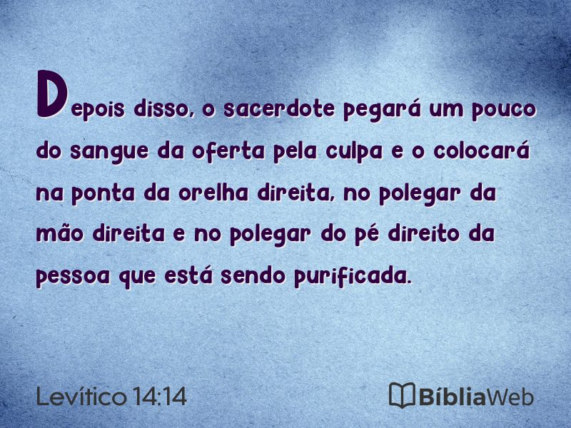 Levítico 14:14 em imagem para compartilhar