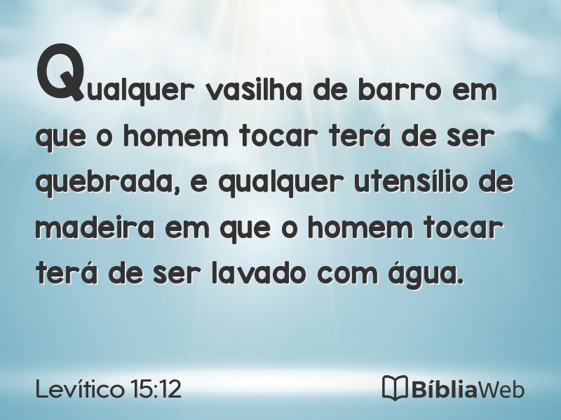 Levítico 15:12 em imagem para compartilhar