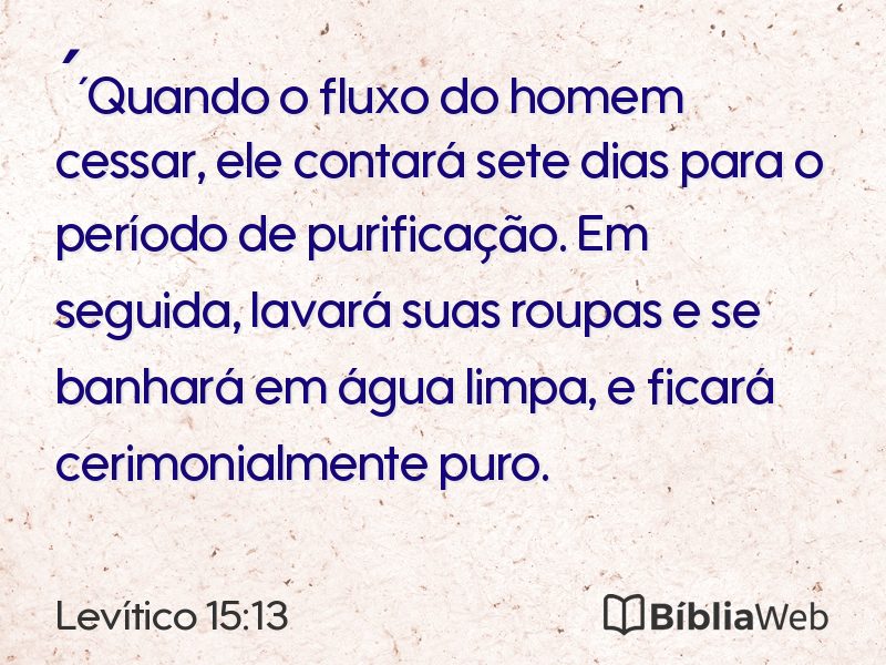 Levítico 15:13 em imagem para compartilhar