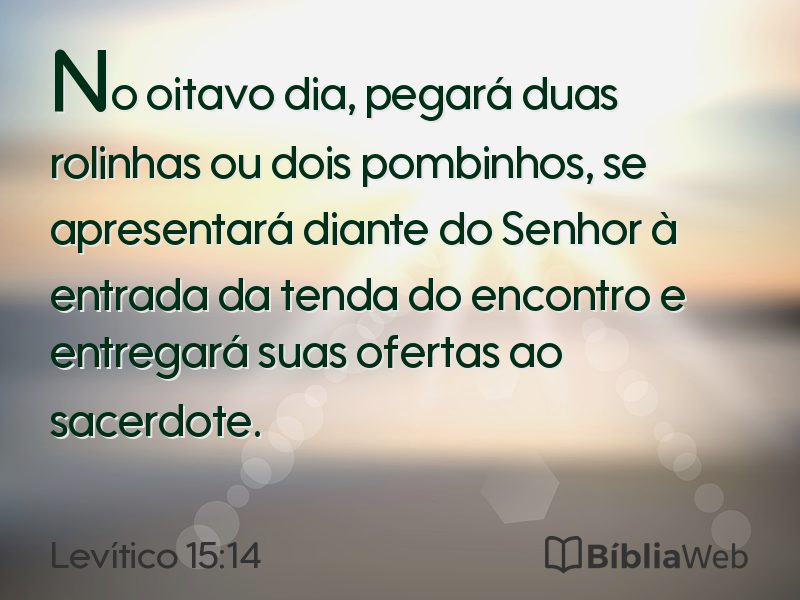 Levítico 15:14 em imagem para compartilhar