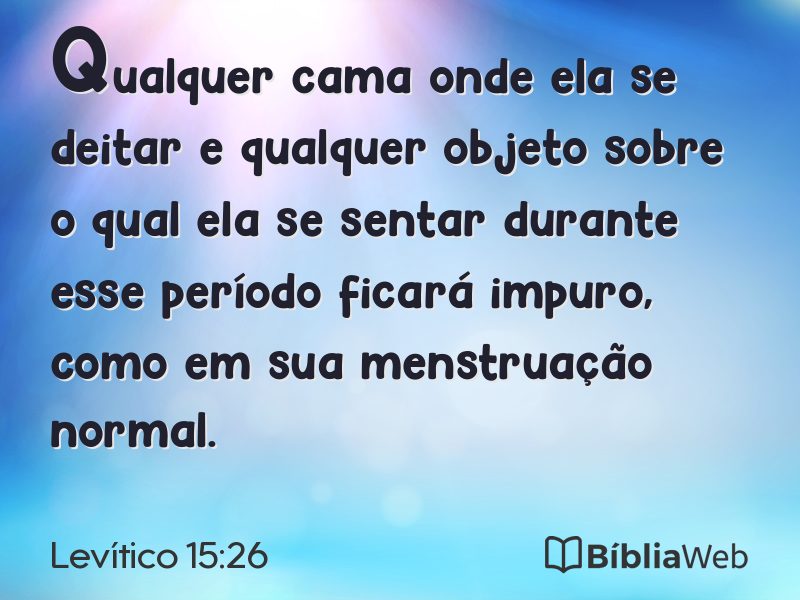 Levítico 15:26 em imagem para compartilhar