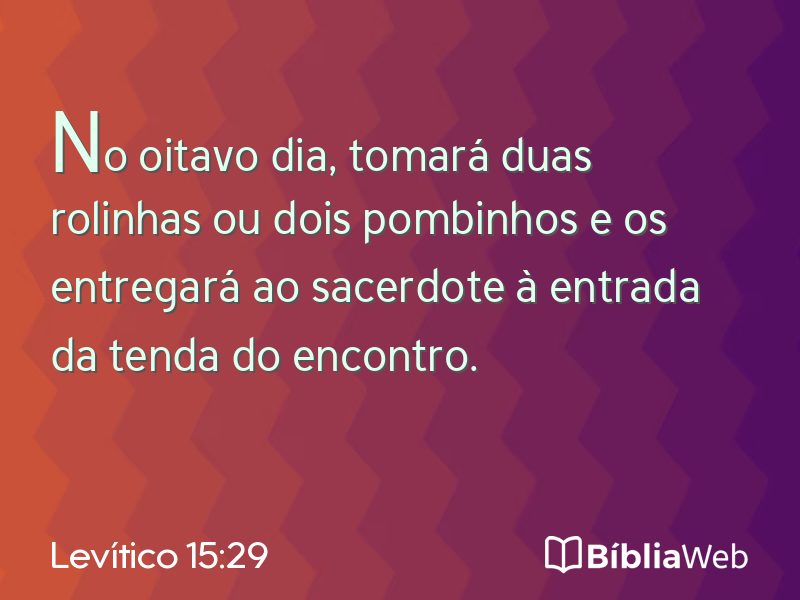 Levítico 15:29 em imagem para compartilhar