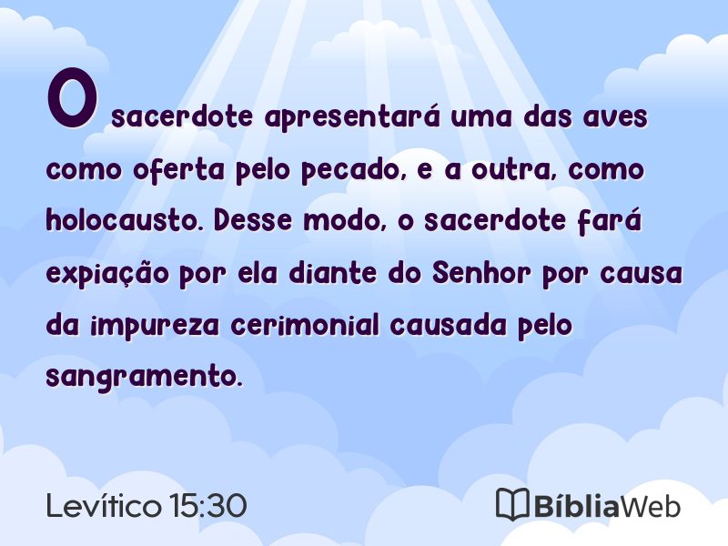 Levítico 15:30 em imagem para compartilhar