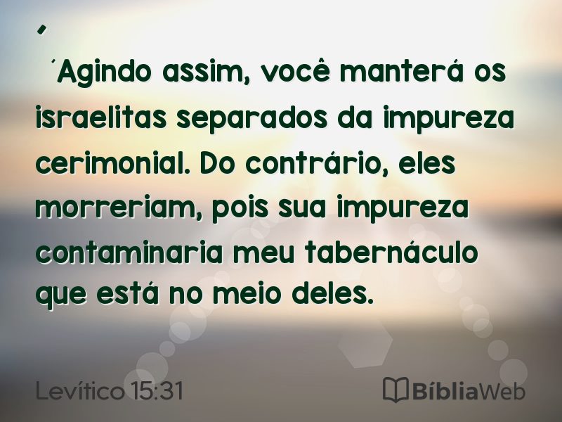 Levítico 15:31 em imagem para compartilhar