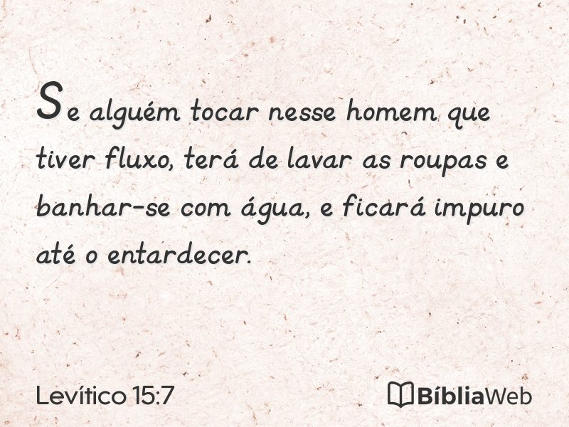 Levítico 15:7 em imagem para compartilhar