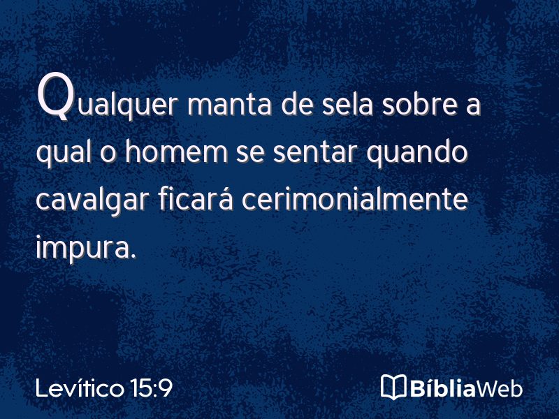 Levítico 15:9 em imagem para compartilhar