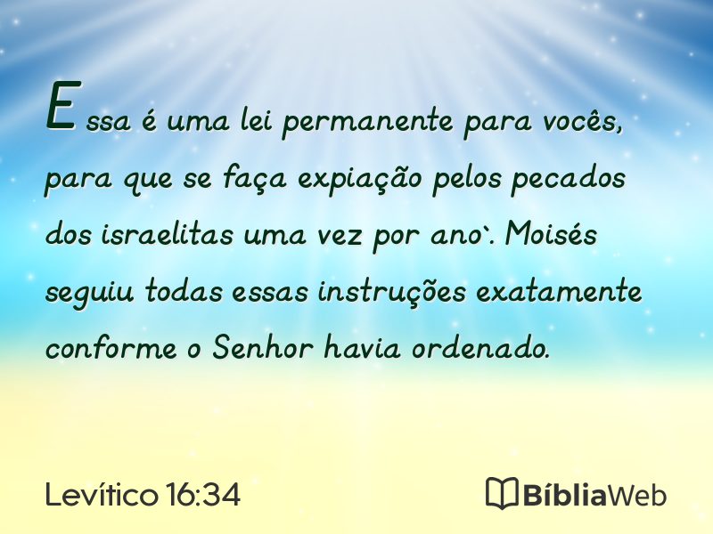 Levítico 16:34 em imagem para compartilhar