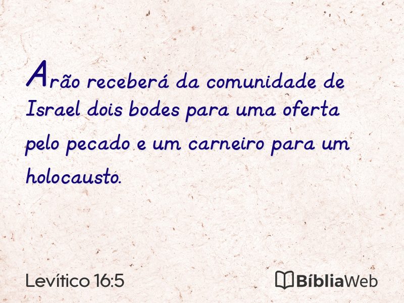 Levítico 16:5 em imagem para compartilhar