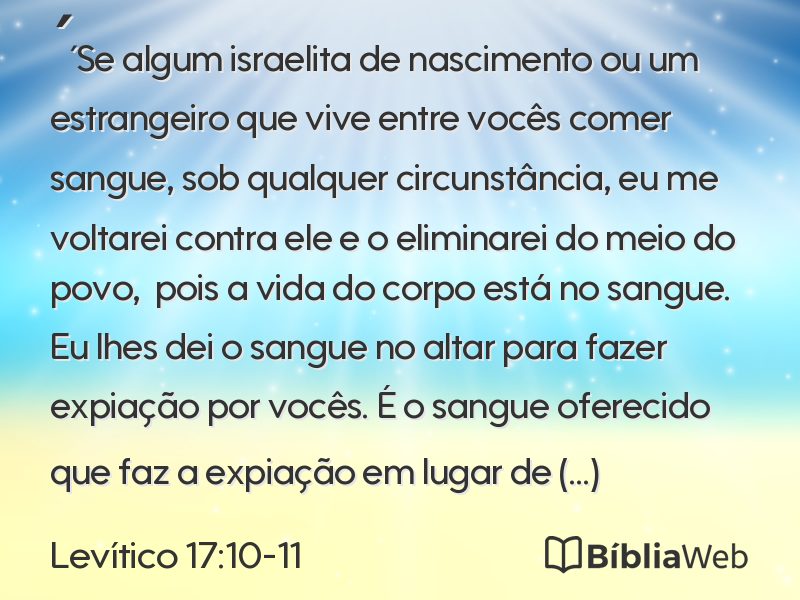 Levítico 17:10-11 em imagem para compartilhar