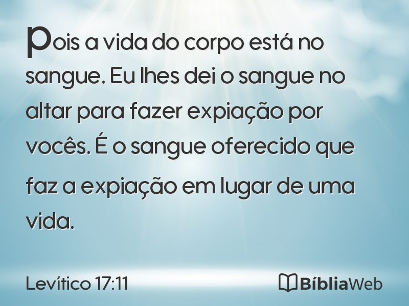 Levítico 17:11 em imagem para compartilhar