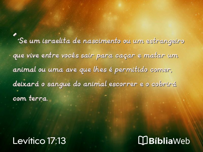 Levítico 17:13 em imagem para compartilhar