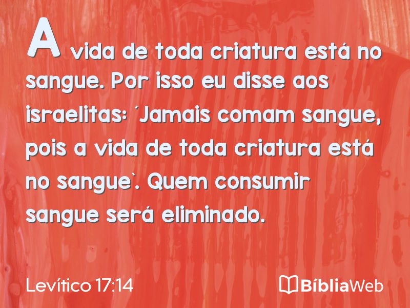 Levítico 17:14 em imagem para compartilhar
