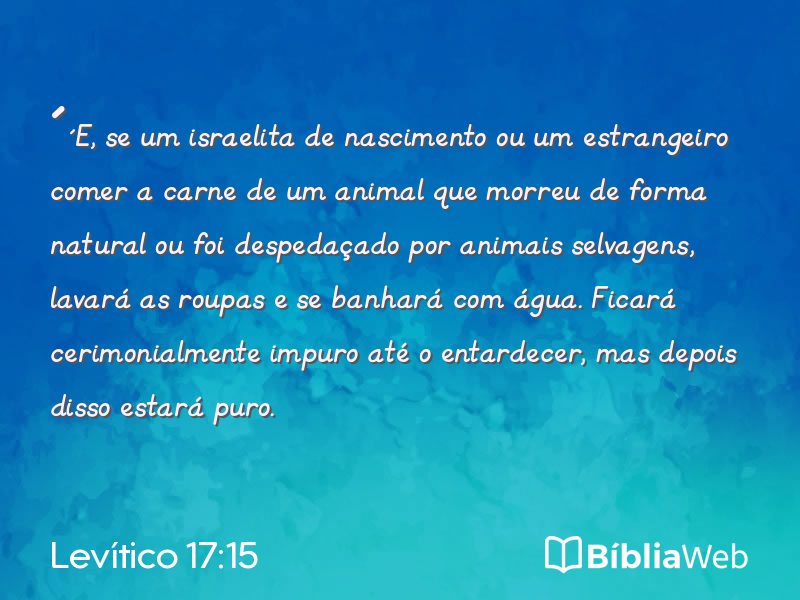 Levítico 17:15 em imagem para compartilhar