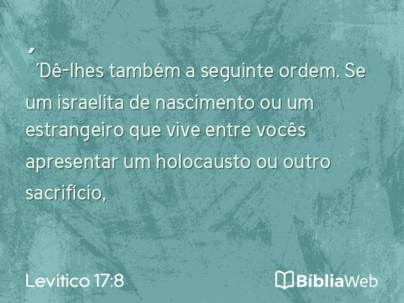 Levítico 17:8 em imagem para compartilhar