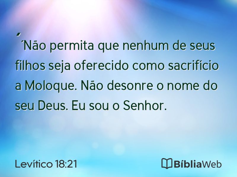 Levítico 18:21 em imagem para compartilhar