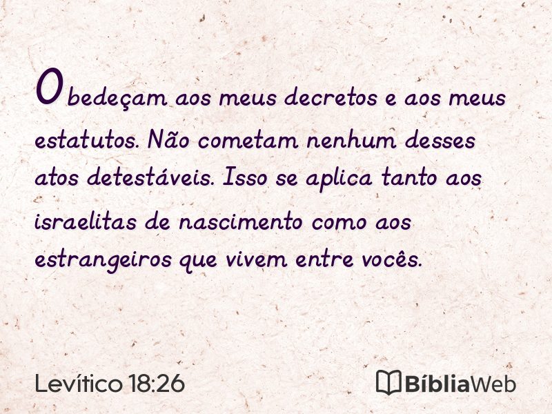 Levítico 18:26 em imagem para compartilhar