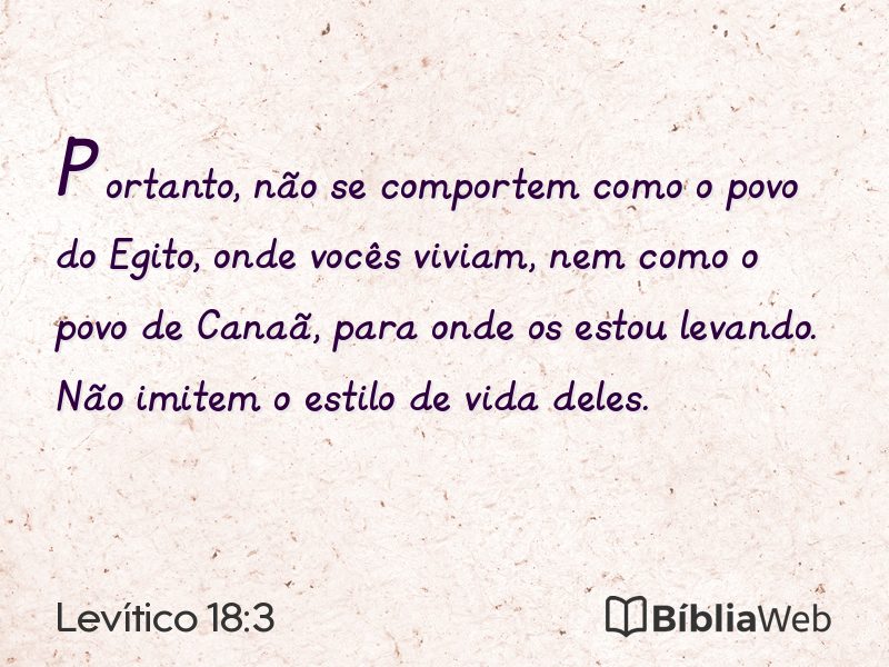 Levítico 18:3 em imagem para compartilhar