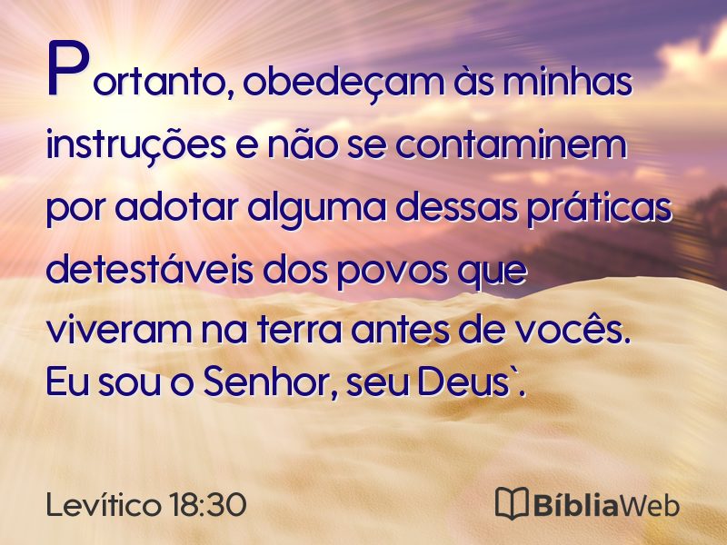 Levítico 18:30 em imagem para compartilhar