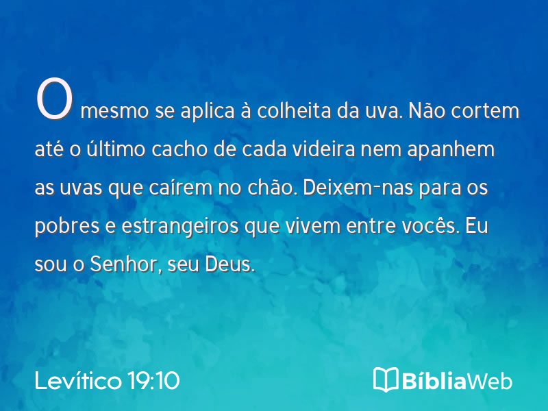 Levítico 19:10 em imagem para compartilhar