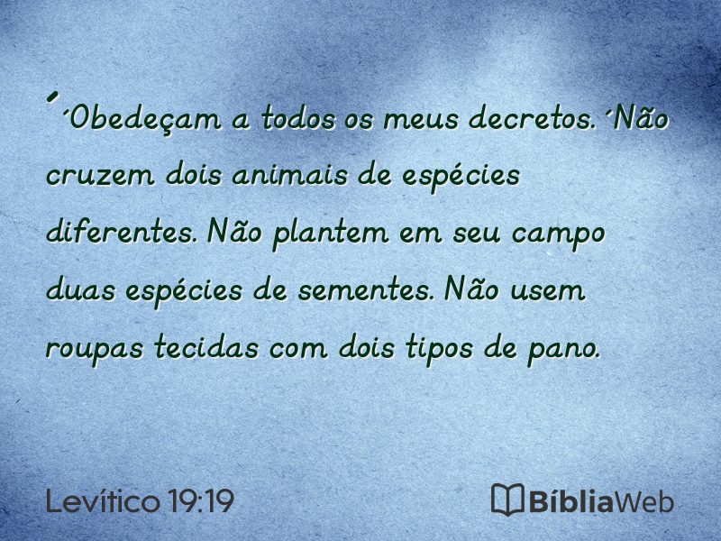 Levítico 19:19 em imagem para compartilhar