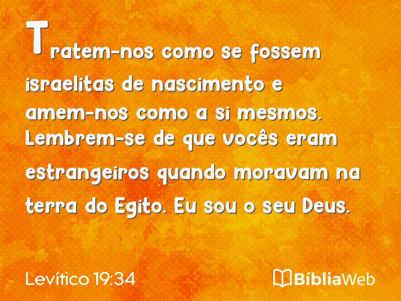 Levítico 19:34 em imagem para compartilhar