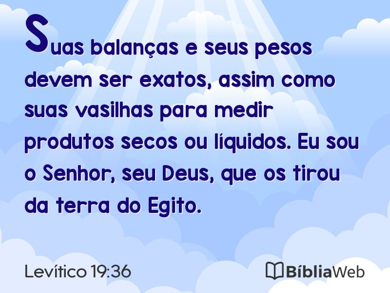 Levítico 19:36 em imagem para compartilhar
