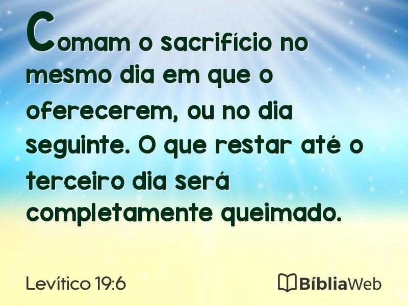Levítico 19:6 em imagem para compartilhar